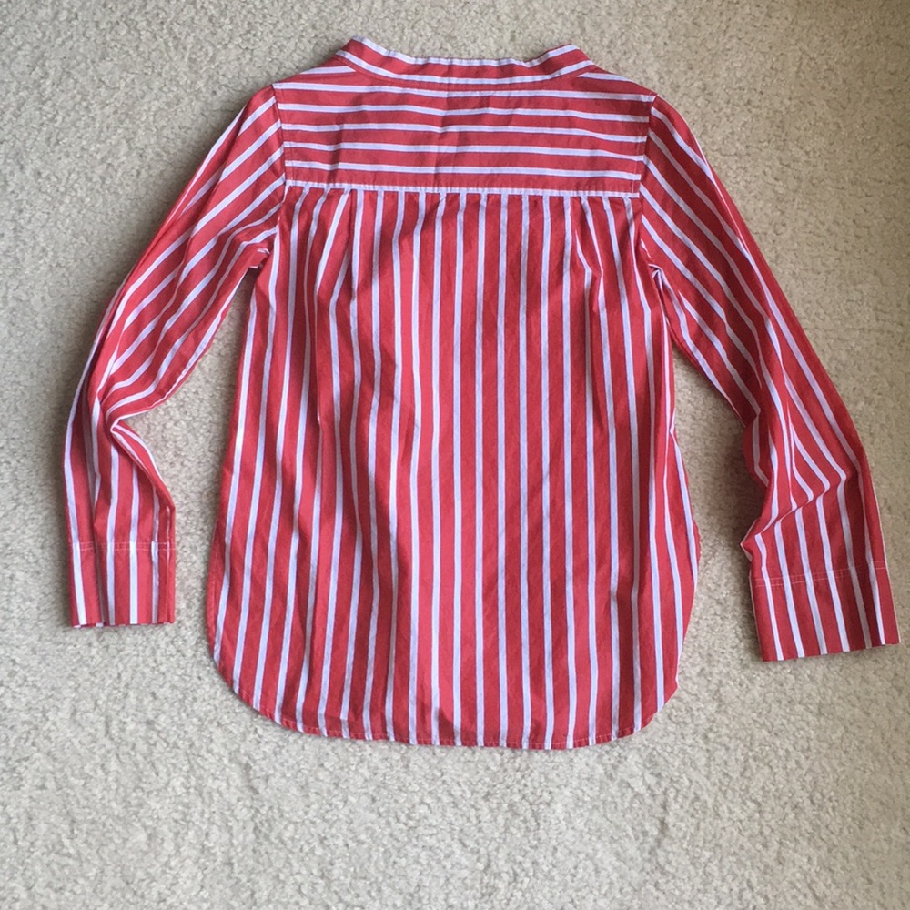 ❌SOLD❌ J. Crew funnelneck stripe hi low top shirt - Picture 3 of 8